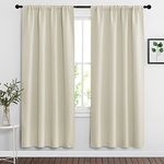 RYB HOME Blackout Curtains & Drapes - Light Block Thermal Insulated Privacy Window Covering for Bedroom Living Room Office, W 42 x L 72 inch, Beige, 2 Panels