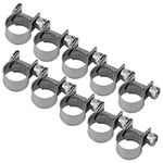 10Pcs 11-13Mm All Stainless Steel Mini Fuel Line Pipe Hose Clamp Clip, Clamping Collar