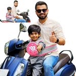 LovDear kids safety belt for two wheeler with storage bag - Adjustable safety belt for kids for bike scooty - Two wheeler safety belt for kids -bike belt for kids safety (2-12 years) Pink