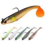 TRUSCEND Pre-Rigged Soft Fishing Lures, Well-Made Easy Catching Lures for Family Fishing, Great Action Swimbait with Spinner, All-Conditions Fishing Gear for Bass Trout Walleye, Crappie Fishing Jigs