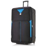 ATX Luggage Extra Large Suitcase Expandable Durable Lightweight Suitcases with 2 Wheels and Built-in 3 Digit Combination Lock (Black/Blue, 32 Inches, 134 Liters)