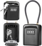 Key Lock Box, [New Version] [No Installation Require] Diyife Portable Outdoor Lock Box for Keys with Removable Chain, Weatherproof 4-Digit Combination Key Safe for Home Garage AirBnb Office