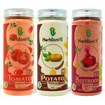 Herbtoniq Face Pack Powders for Glowing Skin, Tan Removal | Trio Combo Pack Goodness of Tomato Potato Beetroot Powder | Ideal for Brightening Skincare Mask for All Skin Types | Unisex (550g)