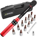 ATsafepro Torque Wrench 1/4'',1-25 Nm Bike Torque Wrench Set with 11 Bits, 10cm Extension Bar,3/8'' Adapter, ±3% Accuracy, 72 Teeth Dual-Direction for Bike, Motorcycle
