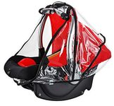 Universal Baby Car Seats Rain Cover Infant Weather Shield Travel Carrier Raincover Car Seat Accessory Rain Cover for Maxi COSI, Ventilated Wind Rain Shield with Easy Access Zipper & Handle Opening