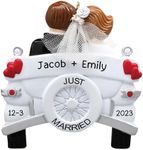 Personalized Wedding Ornament 2024 – Fast & Free 24h Customization – Wedding Christmas Ornament for Tree – Custom Gift Wrapped Just Married Wedding Car Keepsake for Newly Weds