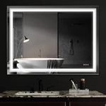 VENETIAN IMAGE Pvc Board (Water & Termite Proof) 36X48 Inch Dimmable Lighted Vanity Led Mirror For Bathroom, Fogless Rectangle Washroom With 3 Color Mode Lights, Wall Mounted 90X120 Cm, Rectangular)