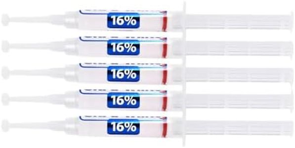 Teeth Whitening Gel for Trays, 16% Carbamide Peroxide 5 Syringes (140 Applications) | Sensitive Teeth Formula | Dentist-Developed | Made in USA | Ultra White |Overnight Teeth whitening