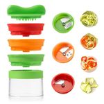 Supvox® Vegetable Cutter for Kitchen Stainless Steel 3 in 1 Vegetable Spiralizer Slicer Noodles Shaped Slicer Vegetable Cutter Salad Marker Cutter for Carrot, Radish, Cucumber, Beet, Potato, Fruit