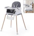 GYARING 3 in 1 Baby High Chair,Adjustable Convertible Chairs Baby High Chairs for Babies and Toddlers,Portable and Easy to Clean,Gray