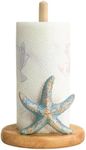 Bicuzat Retro Starfish Style Paper Towel Holder Stand, Resin Starfish Crafts Display for Kitchen Countertop, Cafe Western Restaurant Cake Shop Dessert Shop