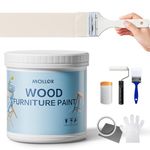 Mollor Matte Finish Wood Paint for Furniture, Durable Cabinet Countertop Paint Easy Application for DIY Projects, Wood, Metal, Home Decor and More(500g, Cream White with Tools)