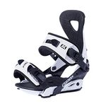 XCMAN Outdoors All-Mountain Snowboard Binding | Boot Size 9-12 (Black White, L)