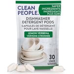 Clean People All Natural Dishwasher Pods - Cuts Grease & Rinses Sparkling Clean - Residue-Free - Phosphate Free Dishwashing Pods - Lemon, 30 Pack