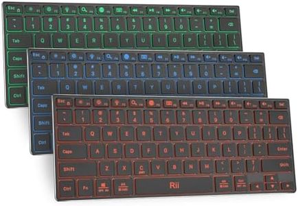 Rii Bluetooth Keyboard X9,Wireless Keyboard with RGB Backlit, Rechargeable Bluetooth 5.0 Keyboard with Aluminium Case for iPad 10th, iPad Pro, iPad Mini, iPad Air,Tablet,Surface,PC,Laptop,Smart TV