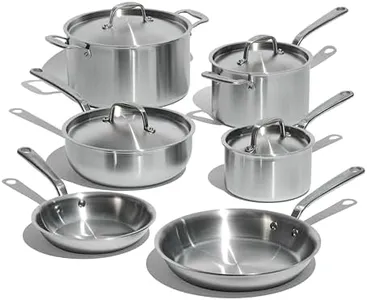 Made In Cookware - 10 Piece Stainless Steel Pot and Pan Set - 5 Ply Clad - Includes Stainless Steel Frying Pans, Saucepans, Saucier and Stock Pot W/Lid - Professional Cookware - Crafted in Italy