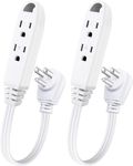 Kasonic 1 Feet 3 Outlet Extension Cord - Triple Wire Grounded Multi Outlet, UL Listed 16/3 SPT-3, 13 Amp - 125V - 1625 Watts (2 Pack)