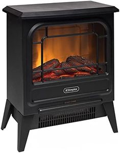 Dimplex Microstove 1.2kW Electric Fire, Portable Freestanding Stove with Optiflame Technology for Realistic Flame Effect, Coal Style Fuel Bed, 2 Heat Settings & Black Cast Iron Style