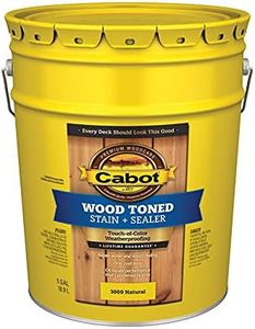 CABOT SAMUEL INC 3000-08 5 Gallon, Natural, Wood, Dark Toned Deck & Siding Stain, Penetrating Protection Against Sun & Damaging Weather Elements, Water Repellent, Easy to Apply, 1 Coat Coverage, 5 gal