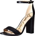 Sam Edelman Women's Yaro Ankle Strap Sandal Heel Black Leather 10 W US