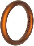 QALO Women's Rubber Silicone Ring, Classic Stackable Rubber Wedding Band, Breathable, Durable Engagement Silicone Ring, 3mm Wide 2mm Thick, Holographic Orange, Size 8