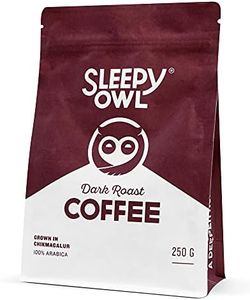 Sleepy Owl Dark Roast Ground Coffee for Pour Over | 100% Arabica | Medium Grind Coffee | Also Suitable for Aeropress, Drip machine | 250g | Sourced From Chikmagalur