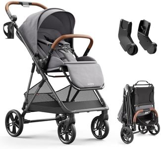 MAMAZING Air Lux Baby Stroller with Carbon Fiber Frame, One-Hand Fold & Reversible Seat, Magnetic 5-Pt Harness, Car Seat Adapter, 15.8lbs, Cinder