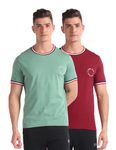 U.S. POLO ASSN. Men's Solid Relaxed Fit T-Shirt (OEE01-P2_Green-Maroon