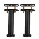 Bed Support Legs, Metal Adjustable Legs for Bed, Heavy Duty Bed Center Frame Middle Reinforce Circular Bottom Extendable Slat Support Leg for Cabinet Sofa Bed Frame Replacement Parts (Black 2 Pcs)