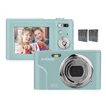 Andoer Portable Digital Camera 48MP 1080P 2.4-inch IPS Screen 16X Zoom Auto Focus Self-Timer 128GB Extended Memory Face Detection Anti-Shaking with 2pcs Batteries Hand Strap Carry Pouch