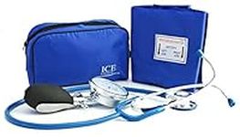 Aneroid Blue Sphygmomanometer with 1 Adult Cuff and Blue Stethoscope - Blood Pressure Monitor Kit