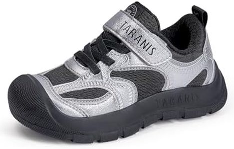 TARANIS Unisex-Child Comfortable Sneakers No-Slip Kids Hiking Shoes for Dirt Wide Toe A Black30