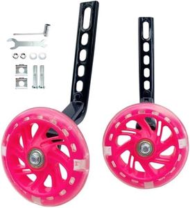 Training Wheels for Bicycle,Flash Mute Wheel Compatible for Bikes of 12-20 Inch 1 Pair (pink)