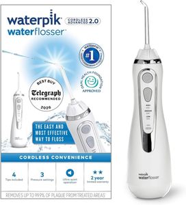 Waterpik Cordless Water Flosser – White, Portable Dental Cleaner