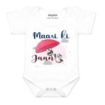 ARVESA Maasi Ki Jaan R-958 White 6-9 Months Romper for Baby Boy & Girl dress