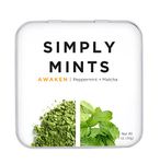 Simply Mints | Breath Mints- Awaken (Caffeine + Peppermint + Matcha) | Pack of Six (180 Pieces Total) | Breath Freshening + Aspartame-Free + non-GMO