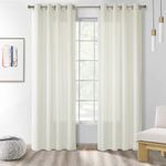 Thermalogic Eight Grommets Rhapsody Thermavoile Lined Curtains, 54" x 108", Ivory