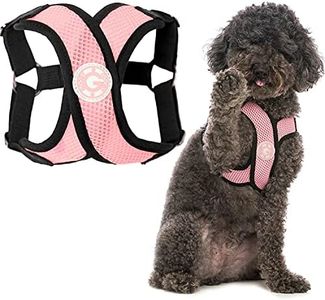 Gooby Comfort X Step in Harness - Pink, Medium - No Pull Small Dog Harness Patented Choke-Free X Frame - Perfect on The Go Dog Harness for Medium Dogs No Pull or Small Dogs for Indoor and Outdoor Use