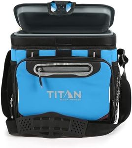 Arctic Zone Titan Deep Freeze Cooler - 16 Can Zipperless Hardbody Cooler - Process Blue Cooler with Deep Freeze Insulation, HardBody Liner, and SmartShelf