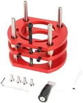Elestoria Router Insert Plate Lift Adapter Adjustable Router Lift for 64~65 ~ 66 mm Trimming Machine, Aluminum Under-Table Router Base with Double Stainless Steel Support Rods | Red