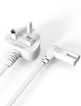 3M Power Cable Compatible with Samsumg TV, Mellbree Right Angle Suitable for Awkward Space Figure 8 Power Cable Compatible with Samsung TV, LG TV, Panasonic TV White