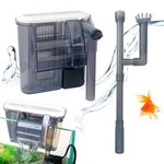 Jainsons Pet Products Aquarium Hang On Filter Ultra Quiet Fish Tank HOB Filter Aquariums Hanging Power Filter Oil Skimmer, Waterfall Filtration System for Fish Tank |VS-SP05S |4W |400L/H | 6"