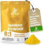 Jungle Powders Freeze Dried Mango Powder 5 Ounce Bag, Mango Extract For Baking No Sugar Added Dry Mango Powder Juice Additive Free Mangoes Whole Fruit Dried Mango Juice For Smoothie Flavoring