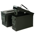 GUGULUZA Metal Ammo Can .30 and .50 Cal 2-Pack, Lockable Ammo Storage Case, Military Waterproof & Airtight Ammo Containers Box for Shotgun, Rifles, Pistols(A-Green-30 & 50 Cal)