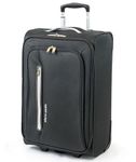 Pierre Cardin Soft Shell 22 Inch Suitcase with Wheels - Cabin Approved Jet2 EasyJet BA Luggage British Airways Fits 56x45x25 Hand Carry On | 22" 45 litres Light 2.3kg (Small, Black & Grey)