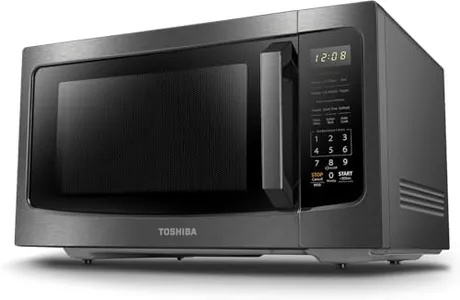 TOSHIBA ML-EM45P(BS) Countertop Microwave Oven with Smart Sensor and Position Memory Turntable, Function, 1.6 Cu.ft 13.6" Removable Black Stainless Steel, 1200W