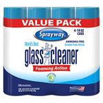 Sprayway Glass Cleaner Aerosol Spray, 19 oz, 4 Pack