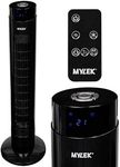 MYLEK Tower Fan 34 Inch Oscillating Bladeless Floor Standing Cooler with Remote Control Timer and Ioniser, Quiet Bedroom Night Function, 3 Cooling Settings, Temp Display Home Or Office (Black)