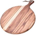 BF BILL.F SINCE 1983 Acacia Wood Pizza Peel/Cutting Board/Serving Tray,Pizza Paddle Spatula Round Transfer Tray Baking Shovel Cake Lifter for Moving Pizza, Cookies Pie, Cakes, Bread, 16X11.8X0.5 inch