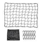 ValueHall Cargo Net 3 x 4 feet Heavy Duty Truck Bed Net Elastic Nylon Mesh Trailer Cargo Storage Net with 12pcs Aluminum Hooks V7074